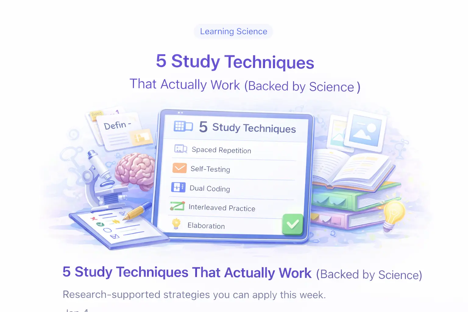 5 Study Techniques That Actually Work (Backed by Science)